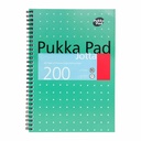 Caiet B5 cu spirala Pukka Pads Metallic dictando, 200 pagini, ideal pentru notite extinse