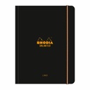 Caiet cu elastic Rhodia Unlimited A5+, 60 file, dictando, negru - Organizare eleganta si durabila
