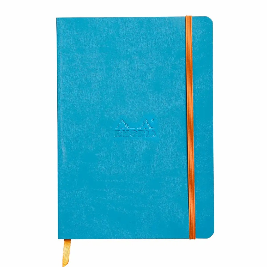 Notebook A5 Rhodiarama, 80 file, ivory, dictando, turcoaz - Calitate Premium pentru Notite si Jurnal, Format Compact