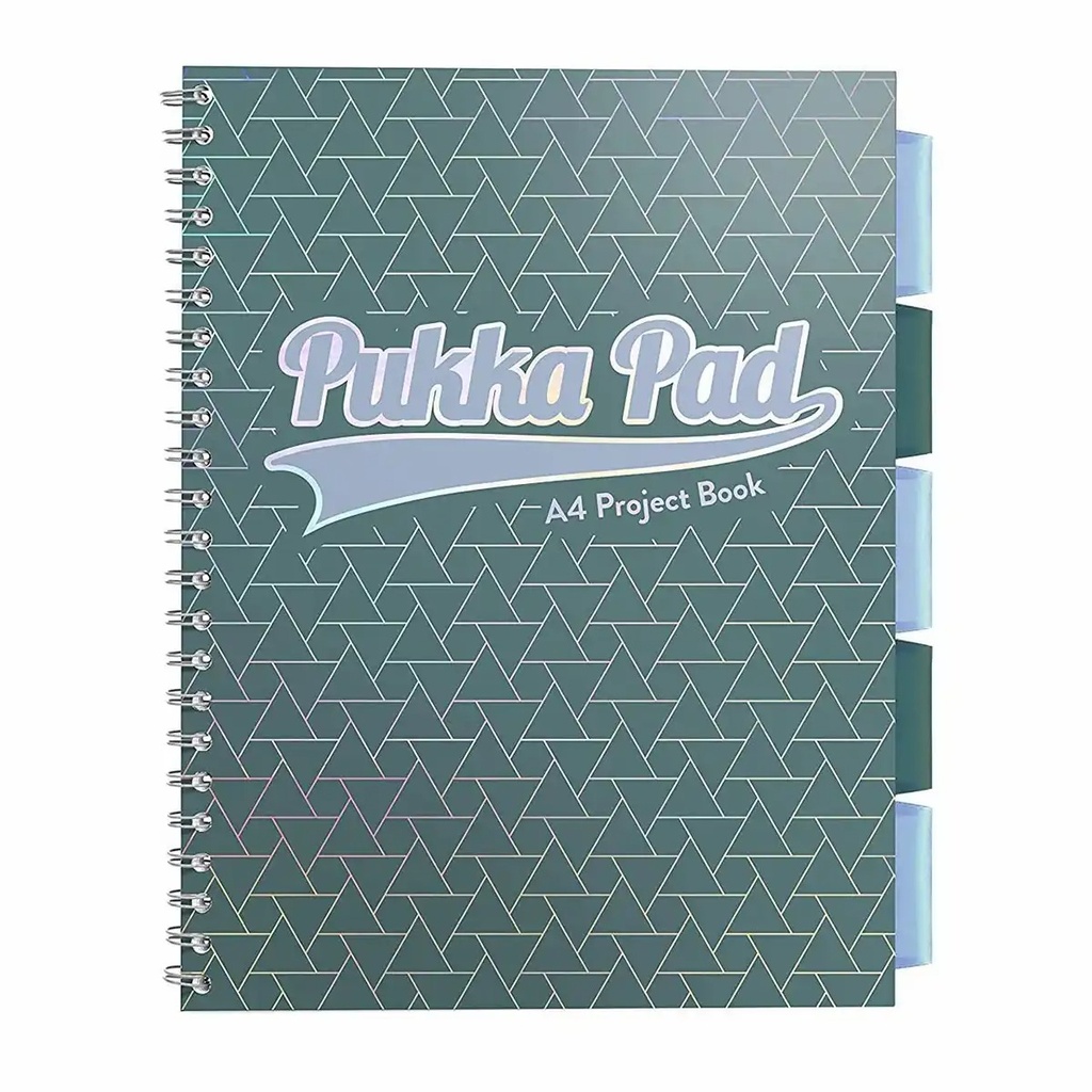 Caiet A4 Pukka Pads PBG, 200 file, matematica, verde, cu separatoare