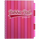 Caiet spiralat Pukka Pad Project Book Vogue, A4, 200 pagini, dictando, roz - perfect pentru notite organizate
