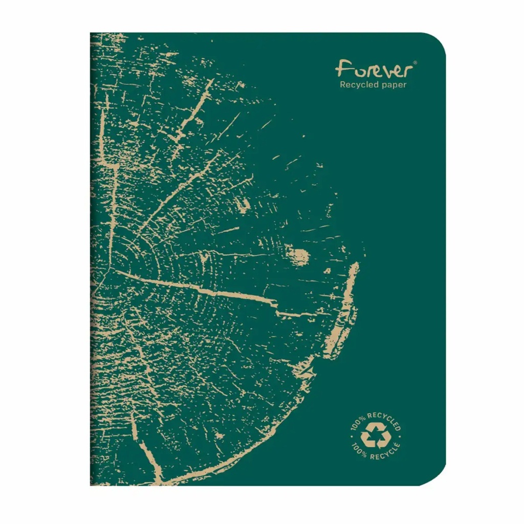 Caiet capsat A5 Forever Clairefontaine, 48 file, hartie reciclata, verde pin - Perfect pentru notite eco-friendly