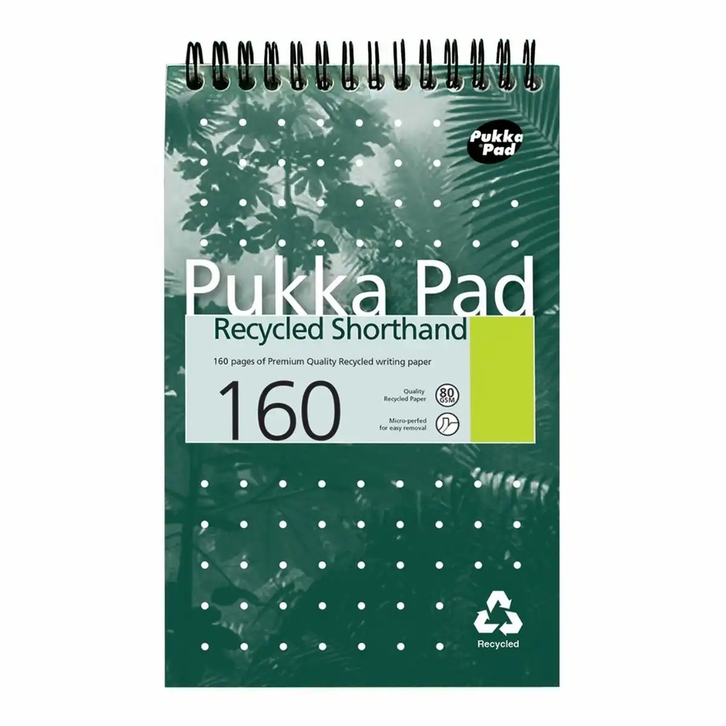 Blocnotes cu spira A5 Pukka Pads Jotta Recycled, 160 pagini, verde, hartie de calitate superiora