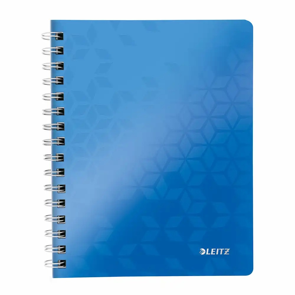 Caiet de birou Leitz WOW A5, Spira, Dictando, Albastru Metalizat, FSC, 80 file