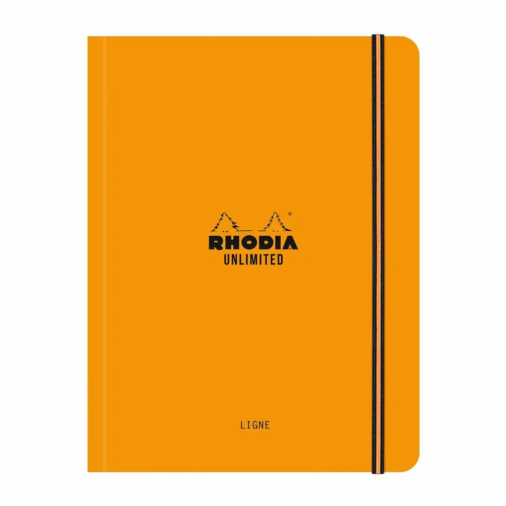 Caiet cu elastic Rhodia Unlimited A5+, 60 file, dictando, portocaliu - Organizare si creativitate intr-un caiet vibrant