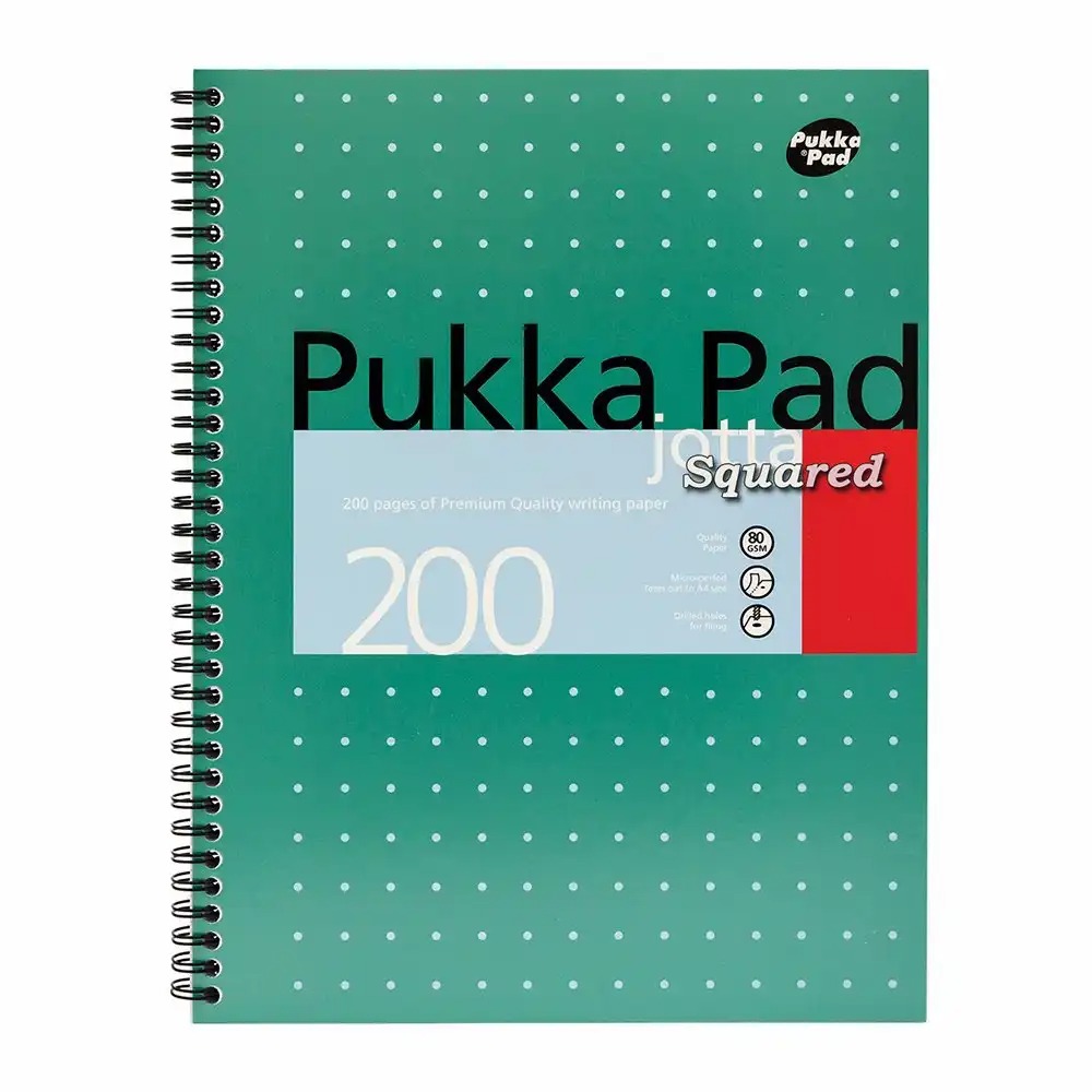 Caiet A4 cu spira Pukka Pads Metallic Jotta, 200 pagini, dictando, design metallic