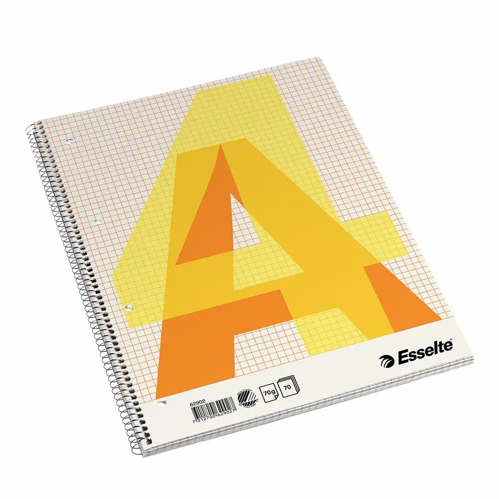 Caiet de birou Esselte A4 cu spira, matematica, 70 pagini, hartie 70 g/mp