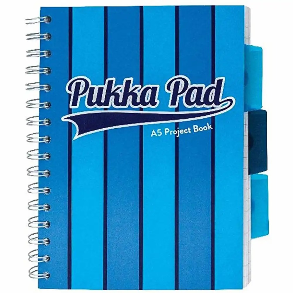 Caiet cu spirala Pukka Pad Project Book Vogue, A5, 200 pagini, dictando, albastru - Organizare eficienta si profesionala