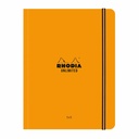 Caiet cu elastic A5+ Rhodia Unlimited, 60 file, matematica, portocaliu, hartie de inalta calitate
