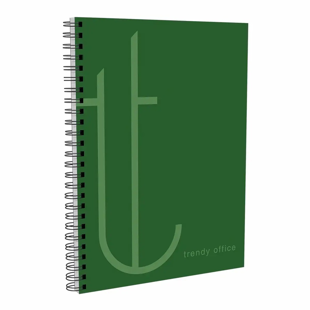 Caiet cu spira Trendy Green A4, liniatura dictando, 80 file - ideal pentru notite si inregistrari