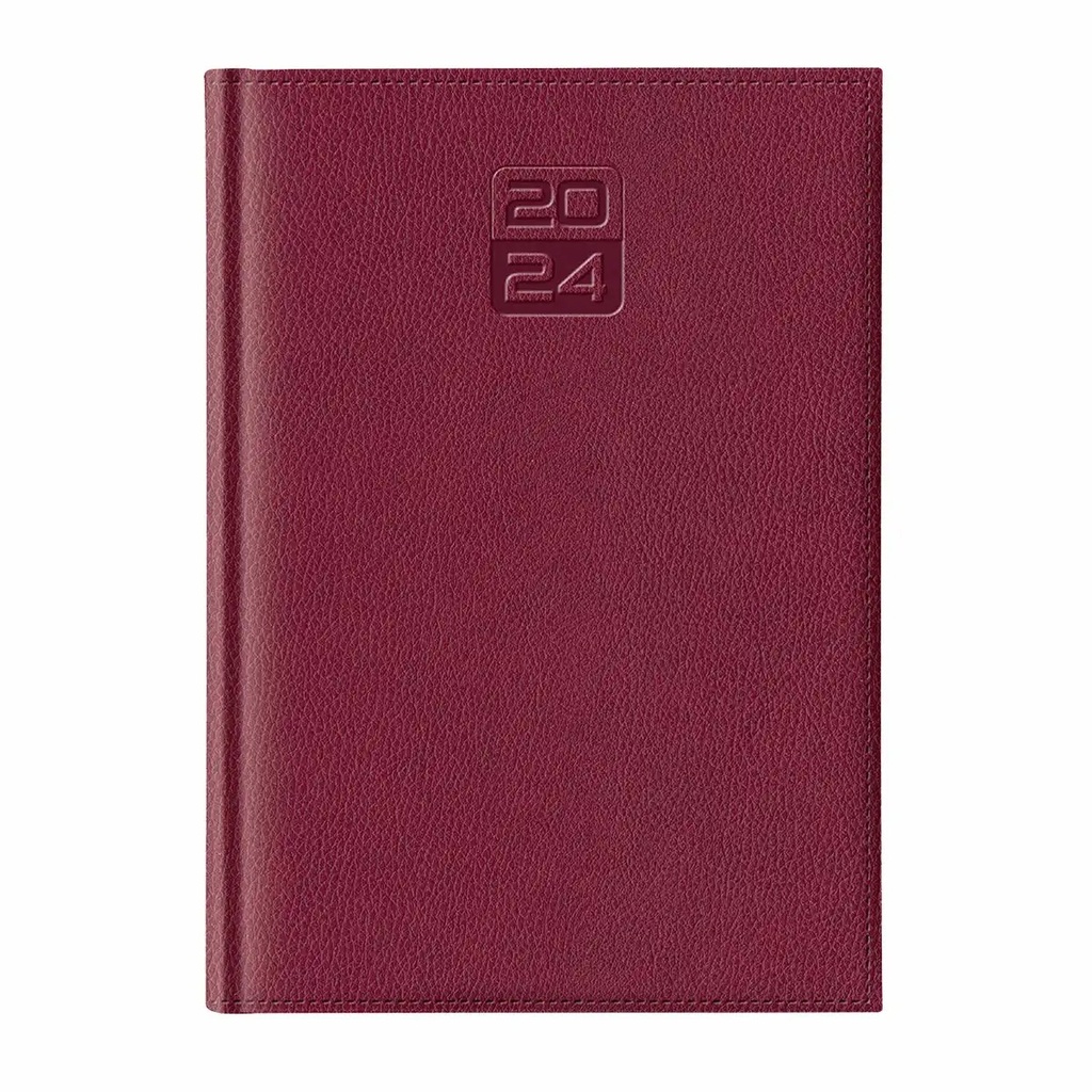 Agenda Dakota A5 Data, Hartie Ivory, Coperta Bordeaux, 352 Pagini, Cusatura, Tipar 2 Culori