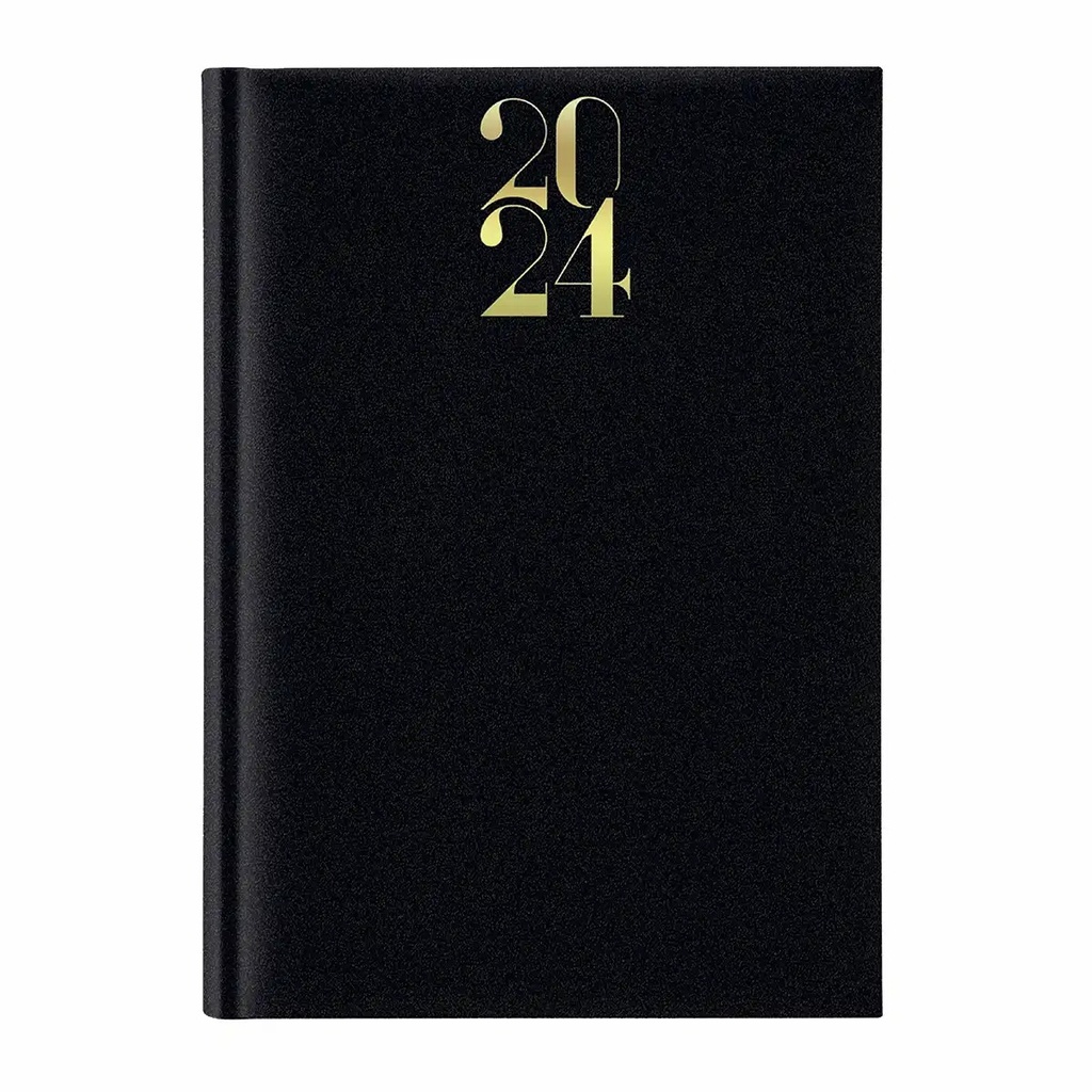 Agenda Artilux A5 datata, hartie ivory, coperta neagra, format finit, 352 pagini, tipar 2 culori