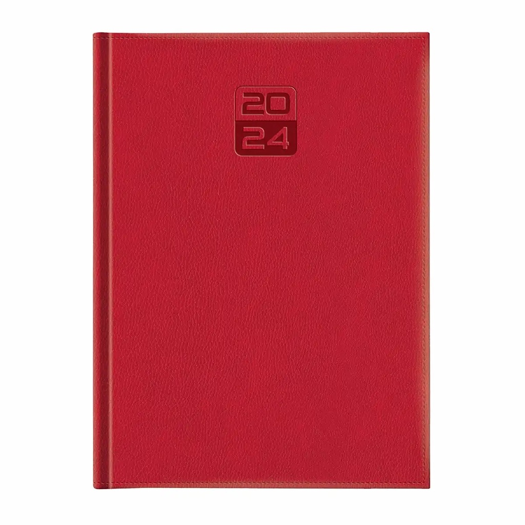 Agenda Dakota A4, Datata, 144 pagini, Hartie Ivory, Coperta Rosie
