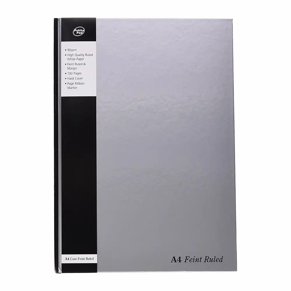 Agenda A4 Pukka Pads Silver Casebound, 192 pagini, Dictando, Coperta Dura - Ideal pentru Notite si Organizare