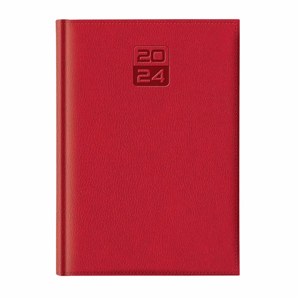 Agenda Dakota A5, Datata, Hartie Ivory, Coperta Rosie, 352 pagini, Finisare de Calitate