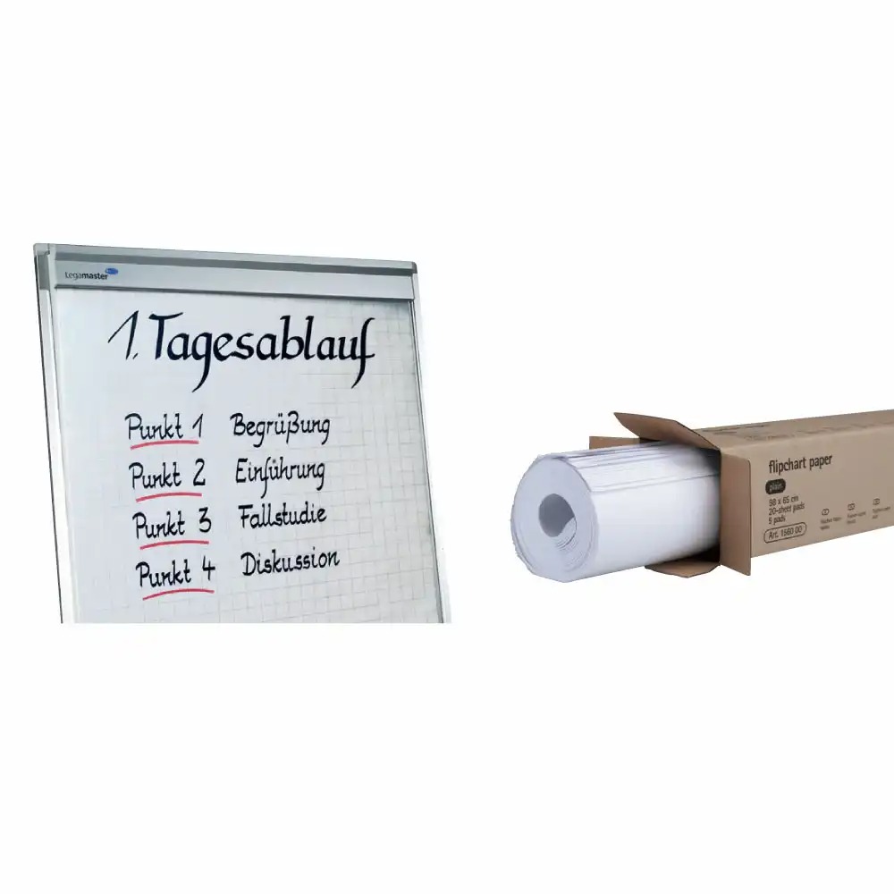 Hartie flipchart Legamaster, 100x65 cm, matematica, 80 g/mp, 20 coli/top, 5 topuri/cutie
