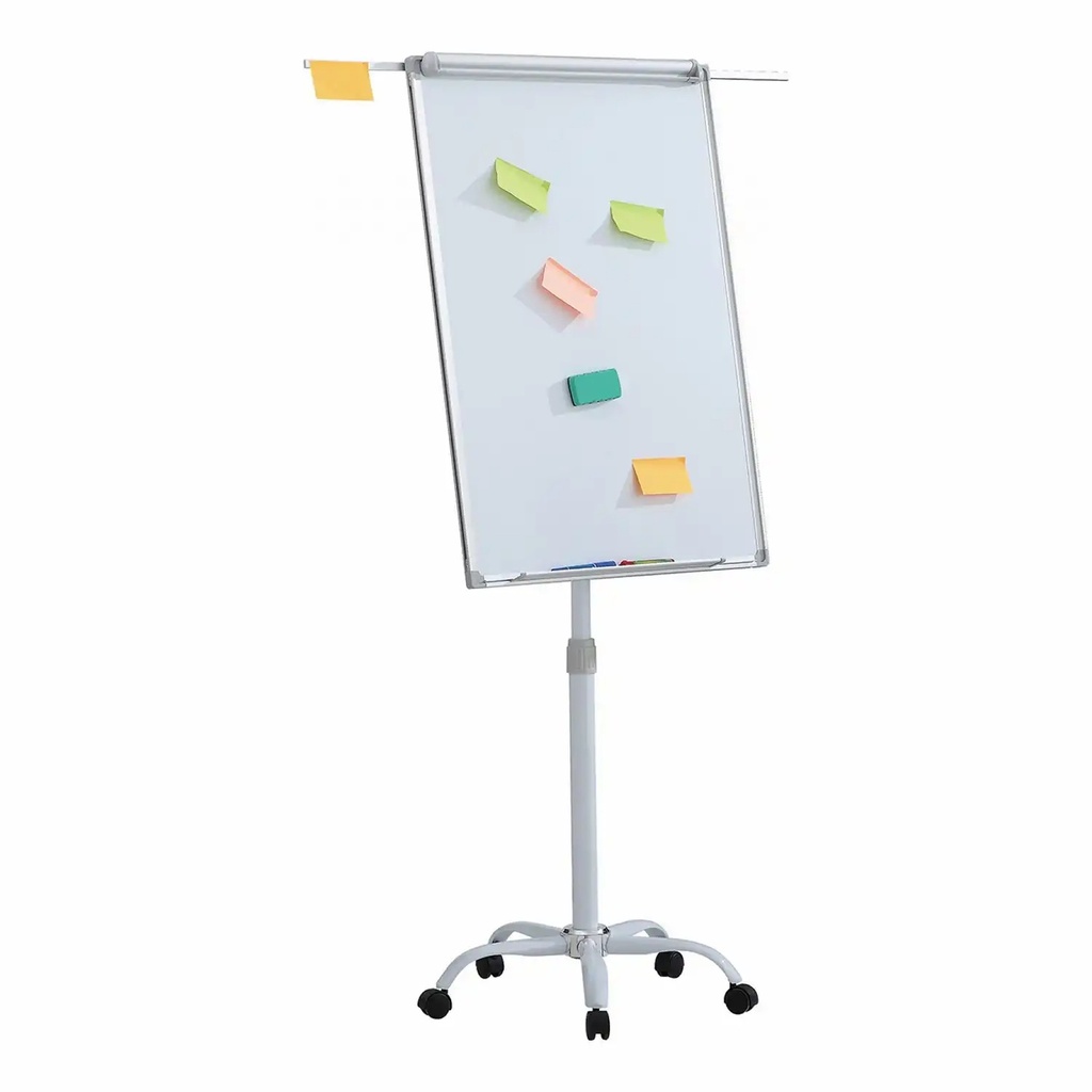 Flipchart magnetic mobil Office Products, cadru aluminiu, 70 x 100 cm, suprafata magnetica si de stergere uscata
