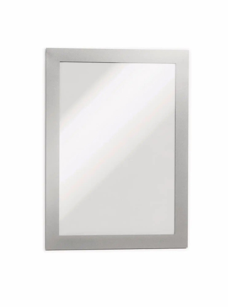 Set 2 display-uri magnetice Durable Duraframe A5, argintiu, reutilizabile, usor de repozitionat