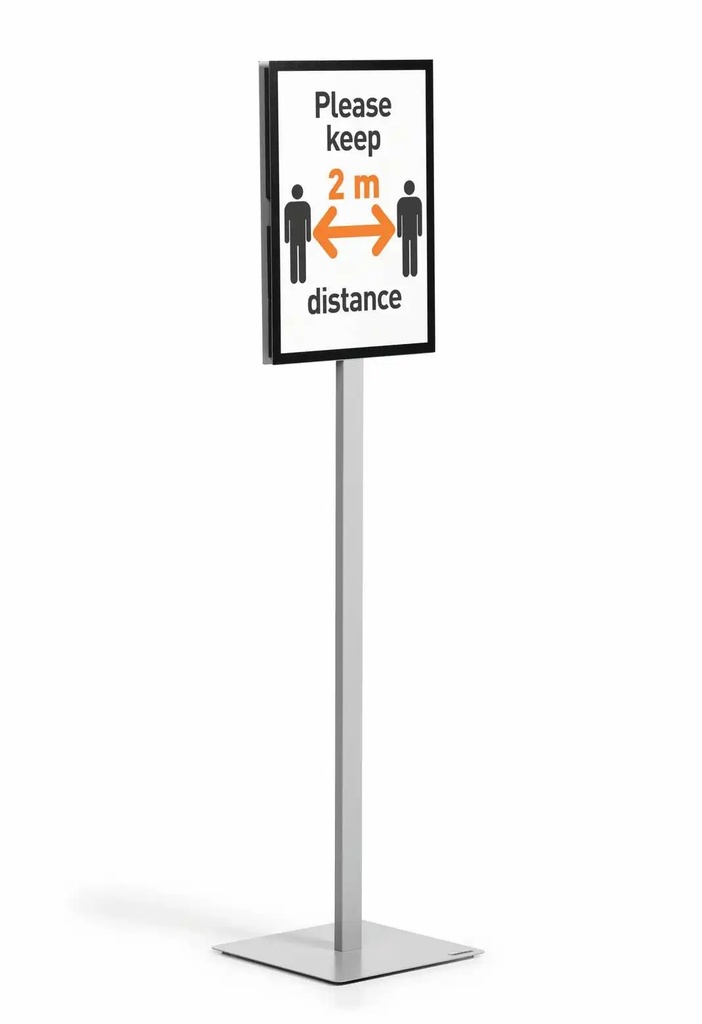 Stand de Podea Durable Basic A3, Gri Antracit, Lizibilitate pe Doua Fete, Set de Asamblare Inclus