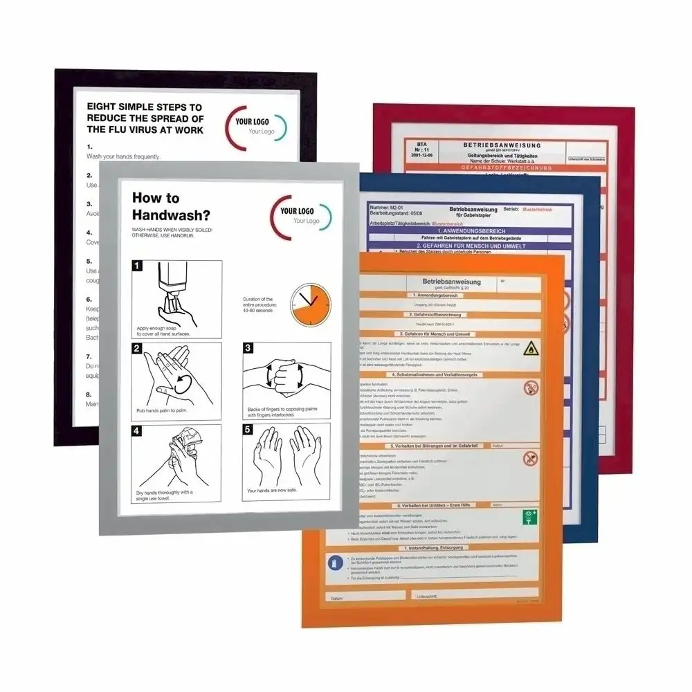 Durable Duraframe A3, Display Magnetic, Argintiu, 2 Bucati/Set - Afisare Usoara si Reutilizabila