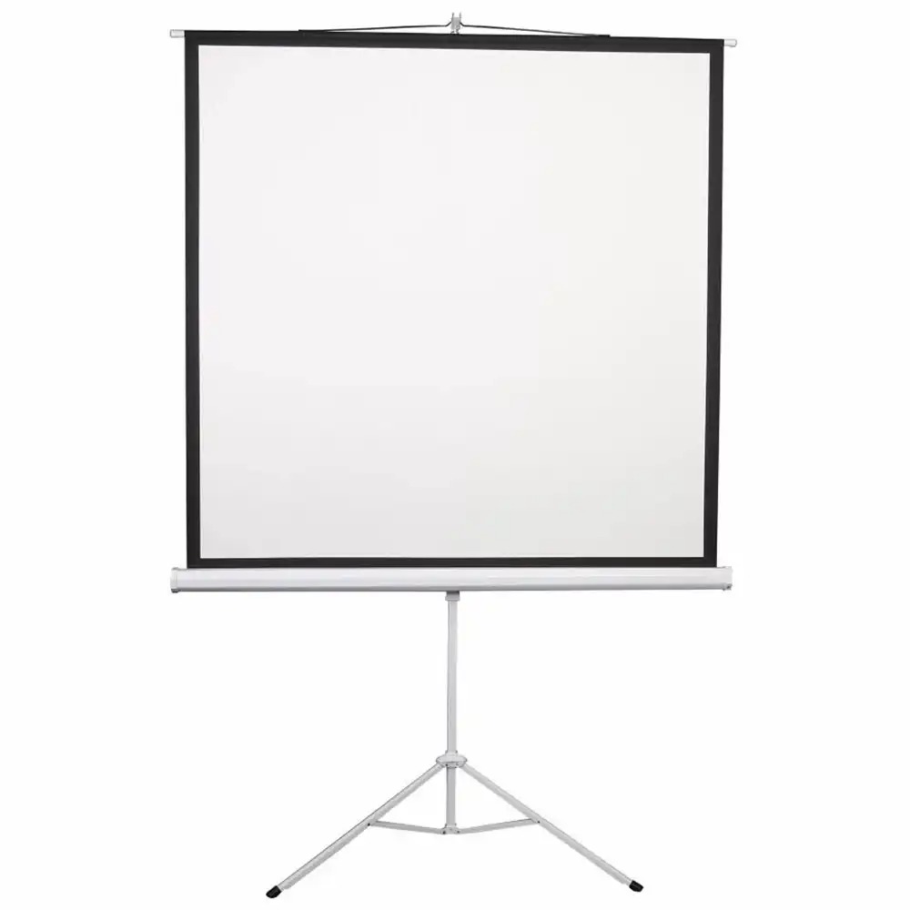 Ecran de proiectie pe trepied Lumi 200x200 cm, 112 inch, Alb Mat, Trepied Reglabil, Carcasa Otel, Ambalaj Rulat