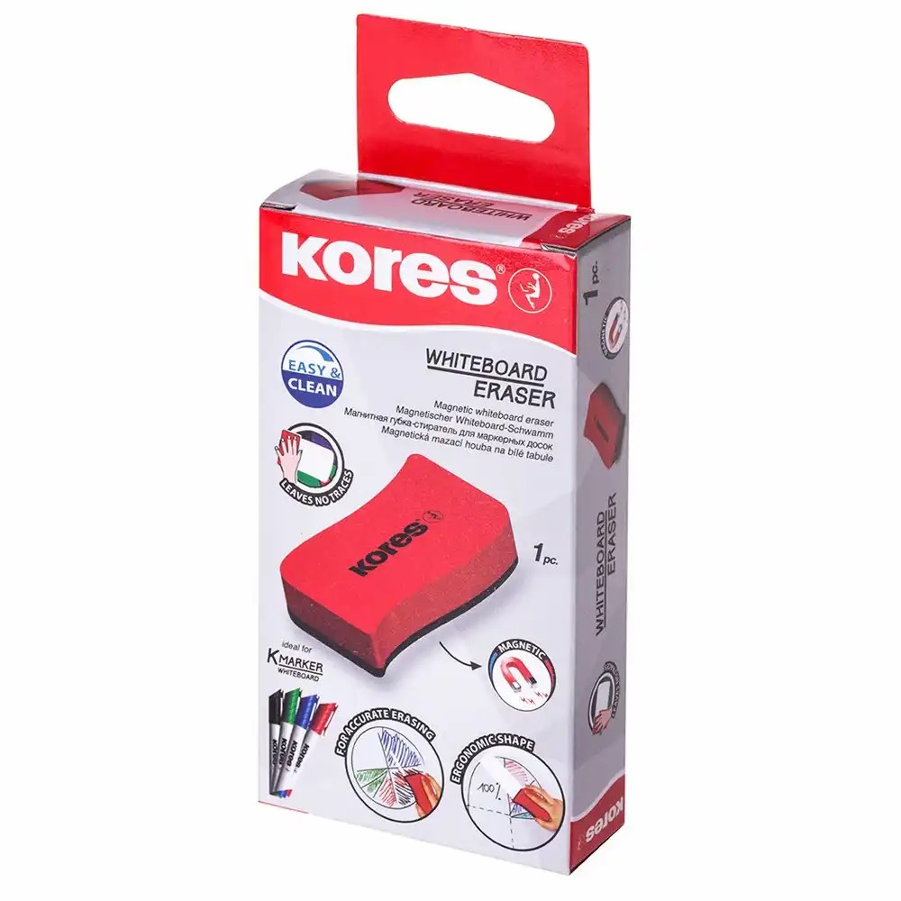Burete magnetic Kores pentru tabla, ergonomic si magnetic, 110 x 55 x 20 mm