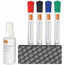 Kit Tabla Nobo, 4 Markere Culori Diverse, Burete Magnetic, Spray Curatare 50 ml - Complet pentru Scriere si Stergere Fara Efort