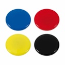 Set 4 magneti Westcott, d30 mm, diverse culori, sustin 4/6 coli, 80g, organizare eficienta pe suprafete magnetice