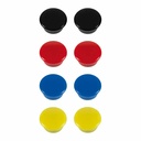 Set 8 magneti Westcott, d15 mm, diverse culori, sustin 3/4 coli, 80g - Magnetii Westcott, mici si puternici pentru fixarea notelor - Set 8 buc.