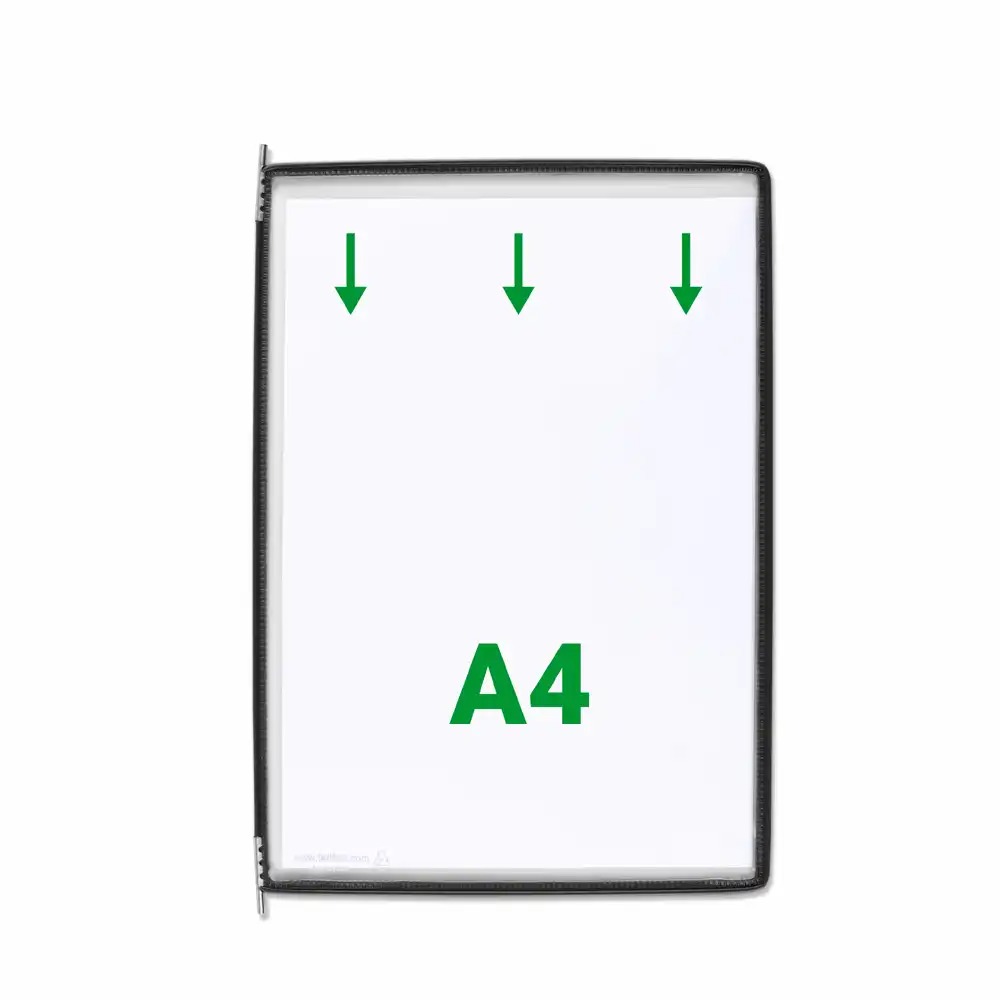 Display Tarifold A4, 10 buzunare, PVC anti-reflexiv, negru, set 10 buc.