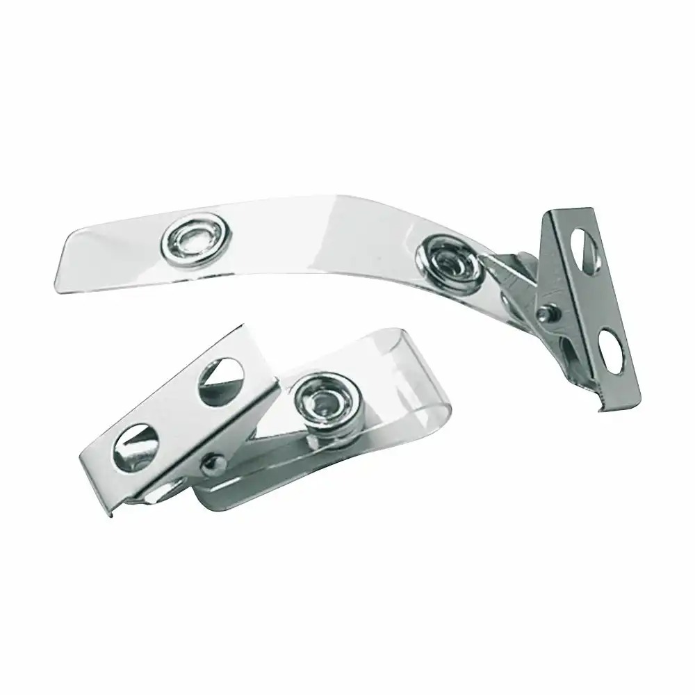 Clips metalic pentru ecuson, 25 bucati/cutie, robuste si durabile, ideal pentru evenimente si echipe