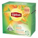 Ceai verde Lipton cu mandarine si portocale, 20 plicuri, arome vibrante si revigorante