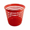 Cos pentru hartii 10L, perforat, plastic rezistent, culoare rosie, pentru birou efficient
