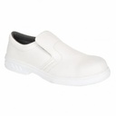 Pantofi de lucru fara siret Okenite S2, alb, marimea 39, protectie impotriva apei, bombeu compozit