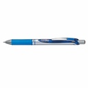 Roller cu gel Pentel Energel, 0.7 mm, plastic, albastru, grip cauciucat, clip metalic