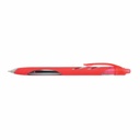 Pix retractabil Zebra Ola, corp cauciucat, varf 1 mm, rosu, rezerve reincarcabile