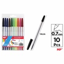 Set 10 pixuri Main Paper fara mecanism, 0.7mm, culori asortate, pentru o scriere precisa si confortabila