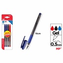 Set 4 pixuri cu gel Main Paper, varf 0.5 mm, culori albastru, rosu, negru