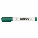 Marker pentru tabla Kores, verde, varf rotund 2-3 mm, creta lichida, culori vibrante