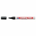 Marker permanent Edding 750, corp metalic, varf rotund 2-4 mm, negru - Versatil si Durabil, Scriere Precisa pe Diverse Materiale