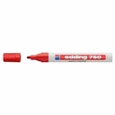 Marker permanent Edding 750, Vopsea Rosu, Corp Metalic, Varf Rotund 2-4 mm