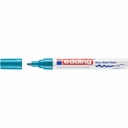 Marker permanent Edding 750, Corp Metalic, Varf Rotund 2-4 mm, Bleu - Scriere Precisa si Durabila, Vopsea Opaque