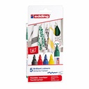 Set 5 markere textile Edding 4500, varf 2-3 mm, culori basic, rezistente la spalare