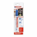Marker Edding 4095 cu creta lichida, varf 2-3 mm, albastru, pentru suprafete non-poroase