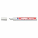 Marker permanent Edding 8750, vopsea alba, corp aluminiu, varf rotund 2-4 mm