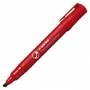 Marker permanent A-series, varf retezat 2-5 mm, rosu intens, economic - ideal pentru marcari precise