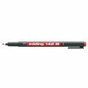 Marker permanent Edding OHP 142M, Corp Plastic, Varf Rotund 1mm, Rosu - Scriere Clara si Durabila, Rezistenta la Apa, Ideal pentru Suprafete Netede