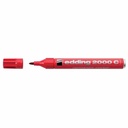 Marker permanent Edding 2000C, corp metalic, varf rotund 1.5-3 mm, rosu - Reincarcabil, Versatil pentru Suprafete Diverse