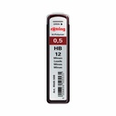 Mine creion mecanic Rotring 0.5 mm HB, 12 bucati - Scriere precisa si constanta, calitate superioara