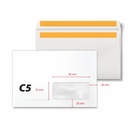 Plicuri C5 Alb Autoadezive, 162 x 229 mm, Fereastra Dreapta 35 x 90 mm, 80 g/mp, 500 Buc/Cutie